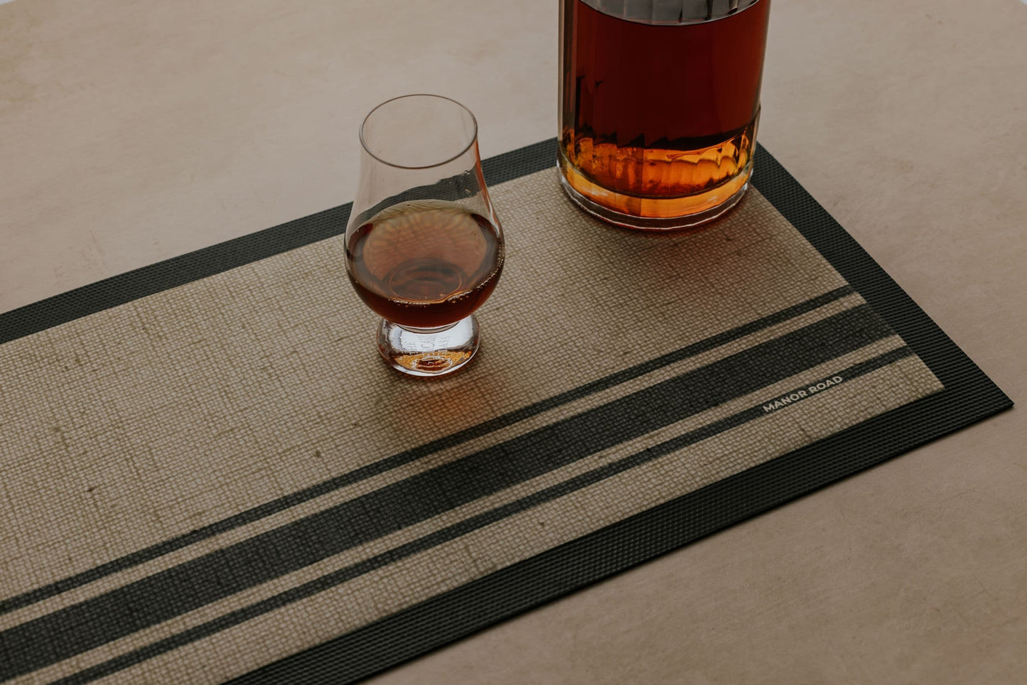 Large Bar Mat - Coffee Stripe- Manor Road- (Back-Order)