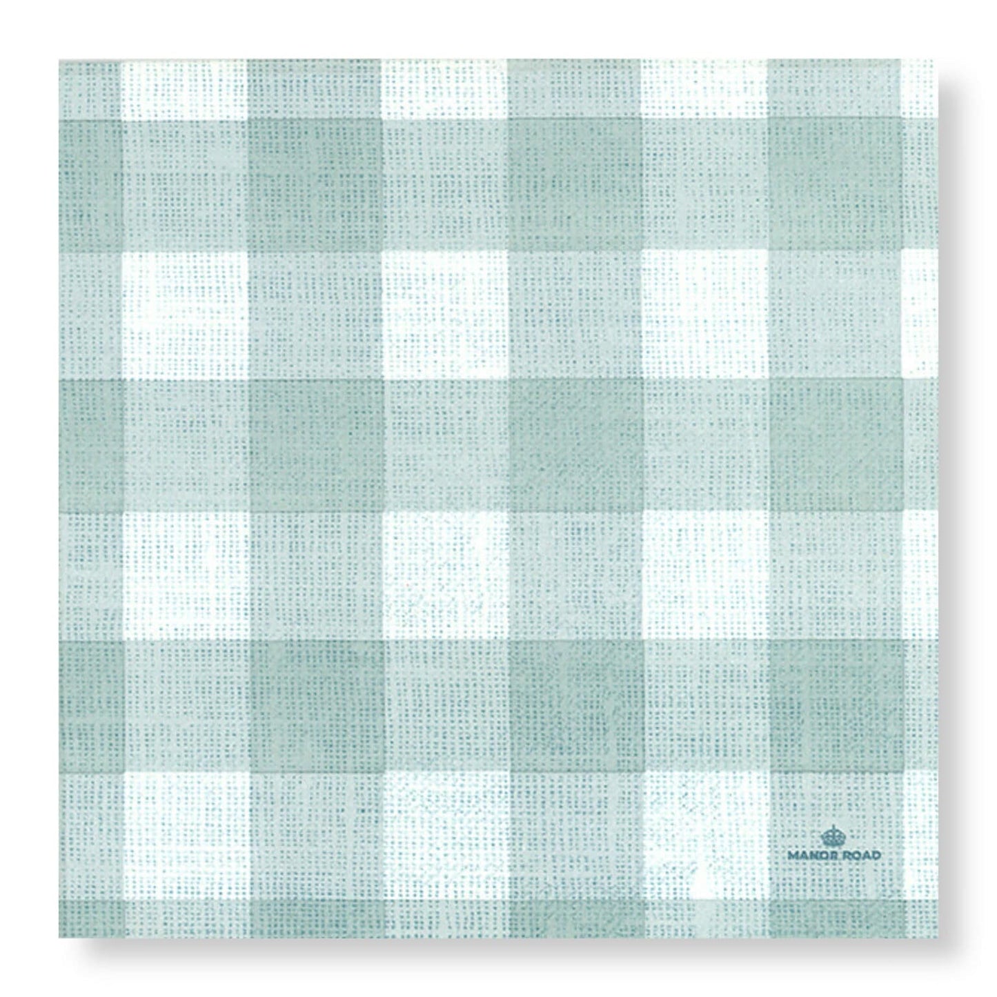 Linen Gingham Duck Egg Dinner Paper Napkin- 20pk- Manor Road