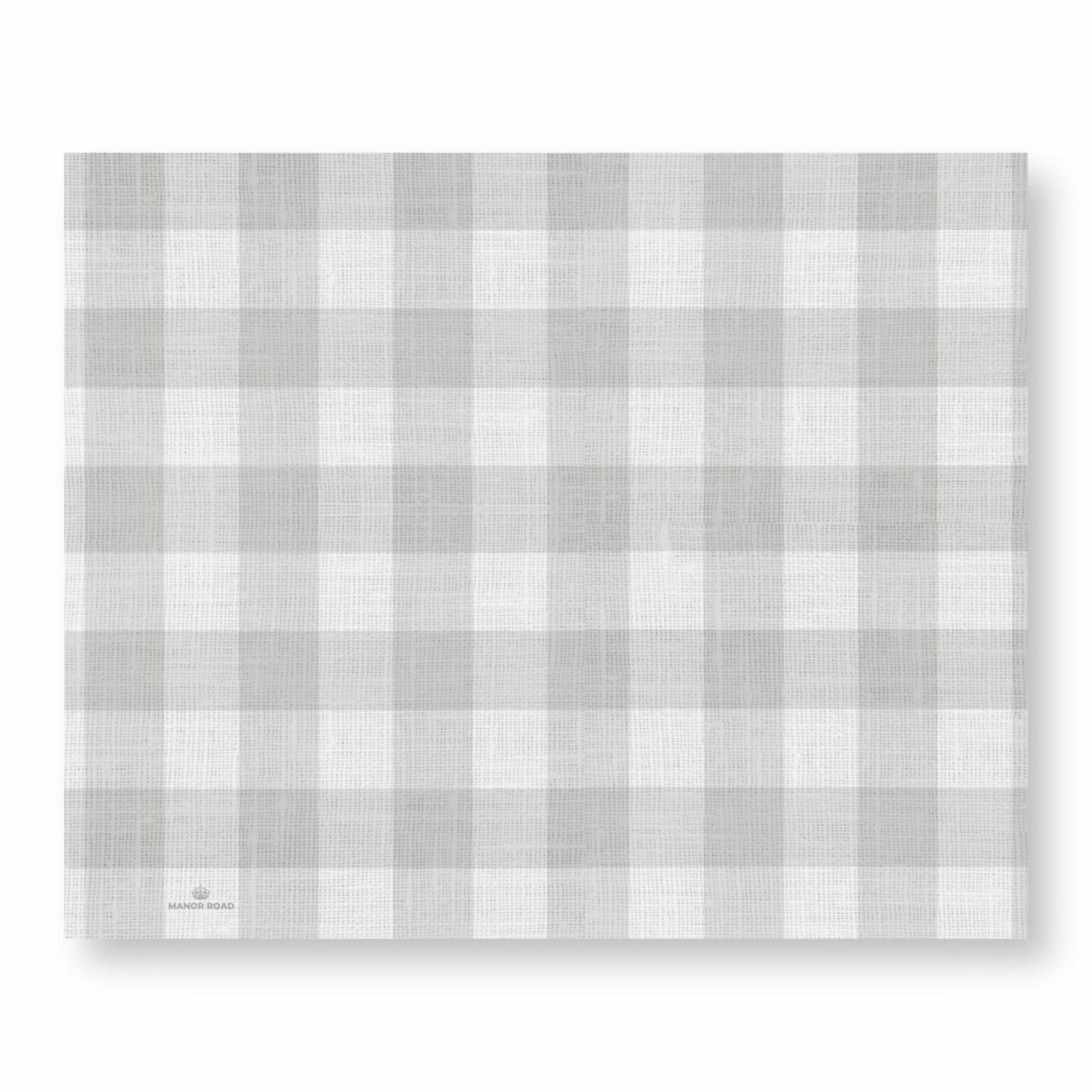 Soft Grey Gingham Paper Placemat Pad- 30 Sheets- Manor Road