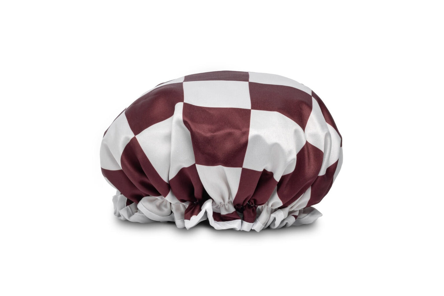 Bordeaux Checker Shower Cap- Manor Road