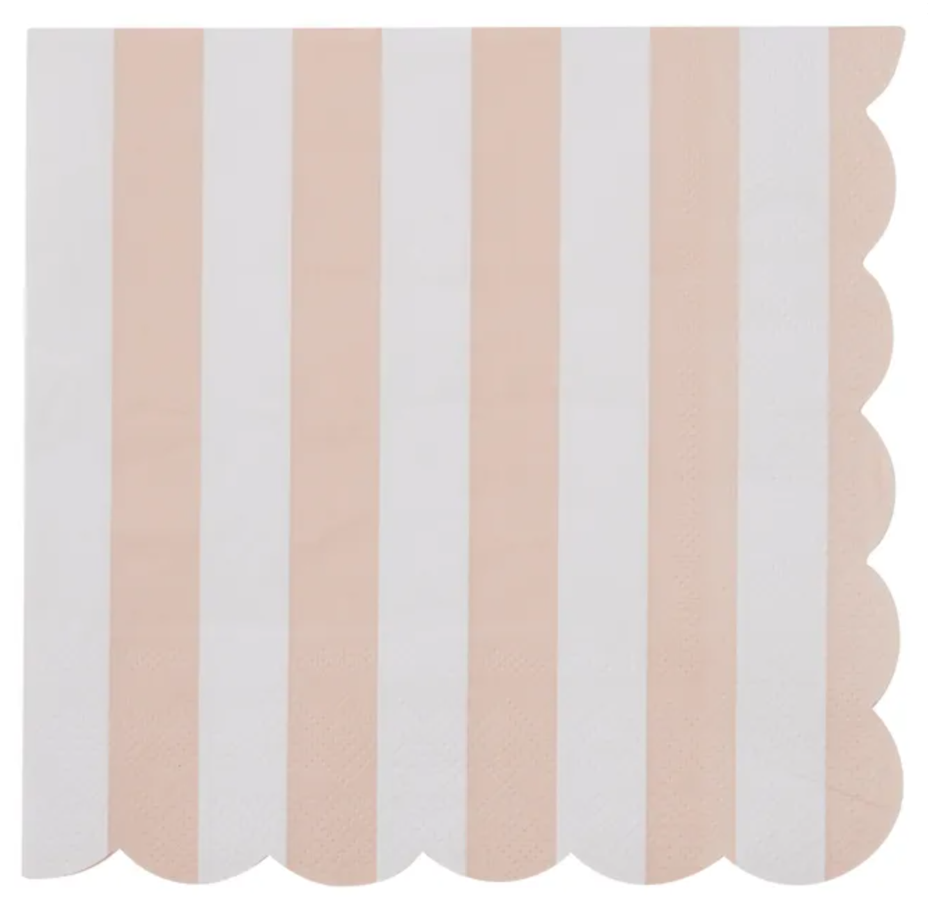 Carnival Scallop Pink & White Stripe Luncheon Paper Napkin- 20pk- Assemble