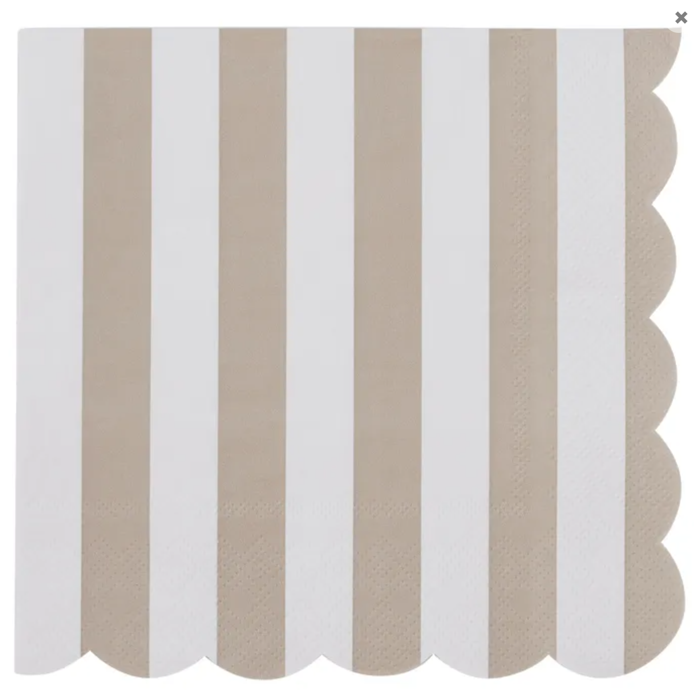 Carnival Scallop Taupe Stripe Luncheon Paper Napkin- 20pk- Assemble