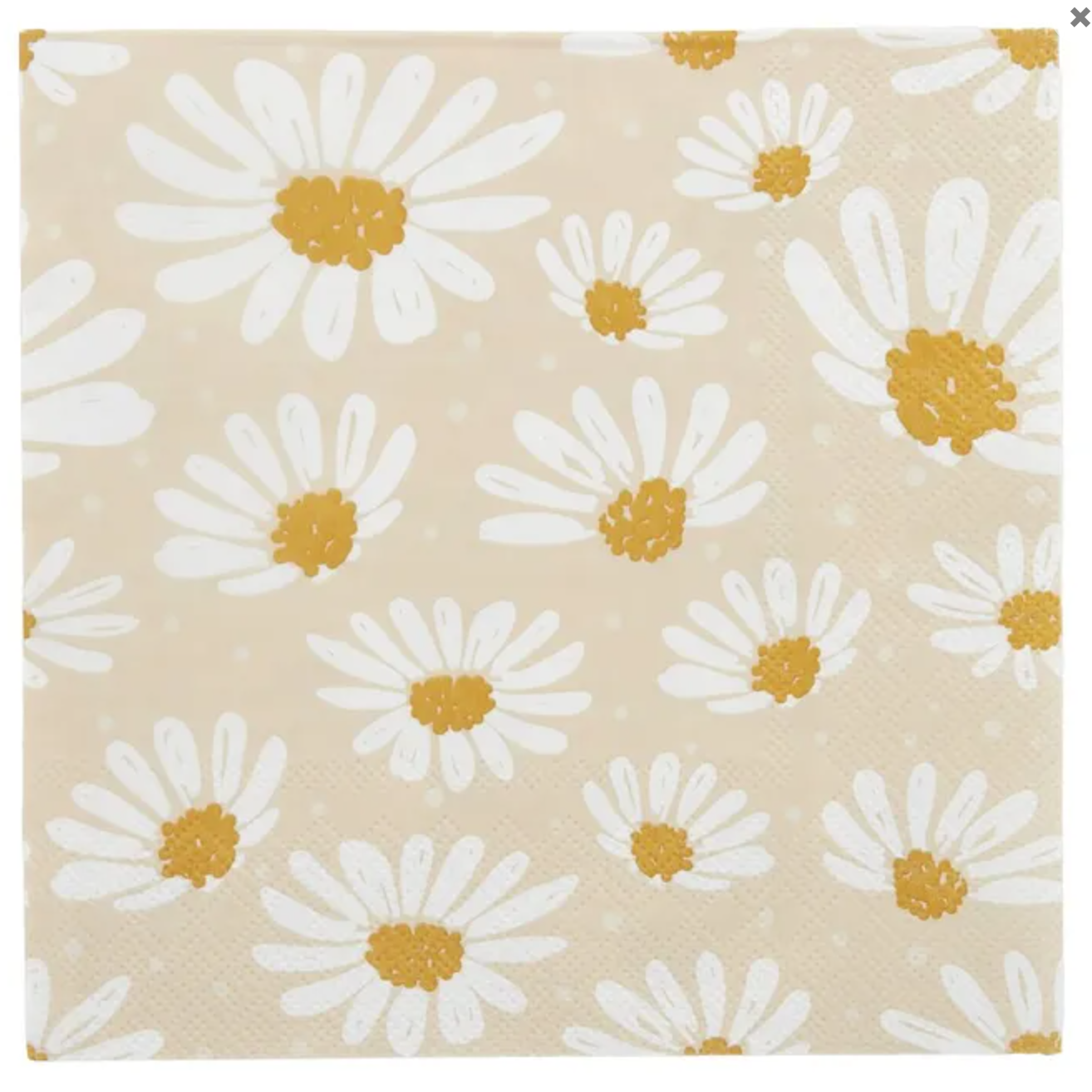Daisy Nude Luncheon Paper Napkin- 20pk- Assemble