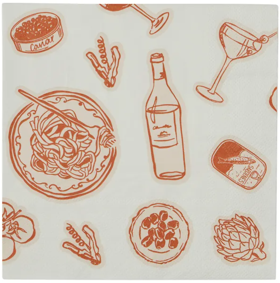 Taormina Red & Nude Luncheon Paper Napkins- 20pk- Assemble