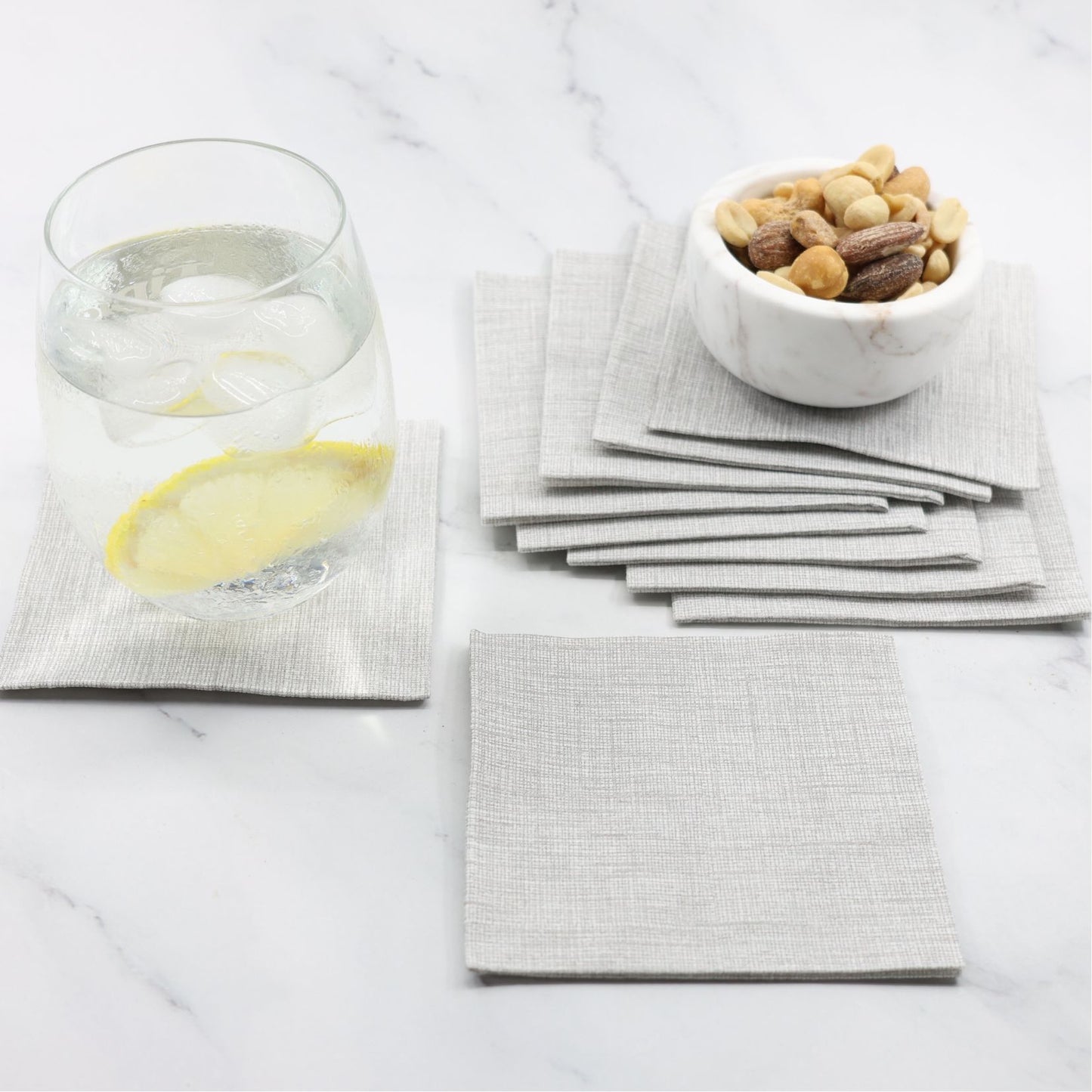 Light Grey Extra Soft Small Cocktail Paper Napkins- 80pk- Bionap