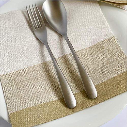 Stoff Gold Stripe Dinner Paper Napkins- 25pk- Bionap