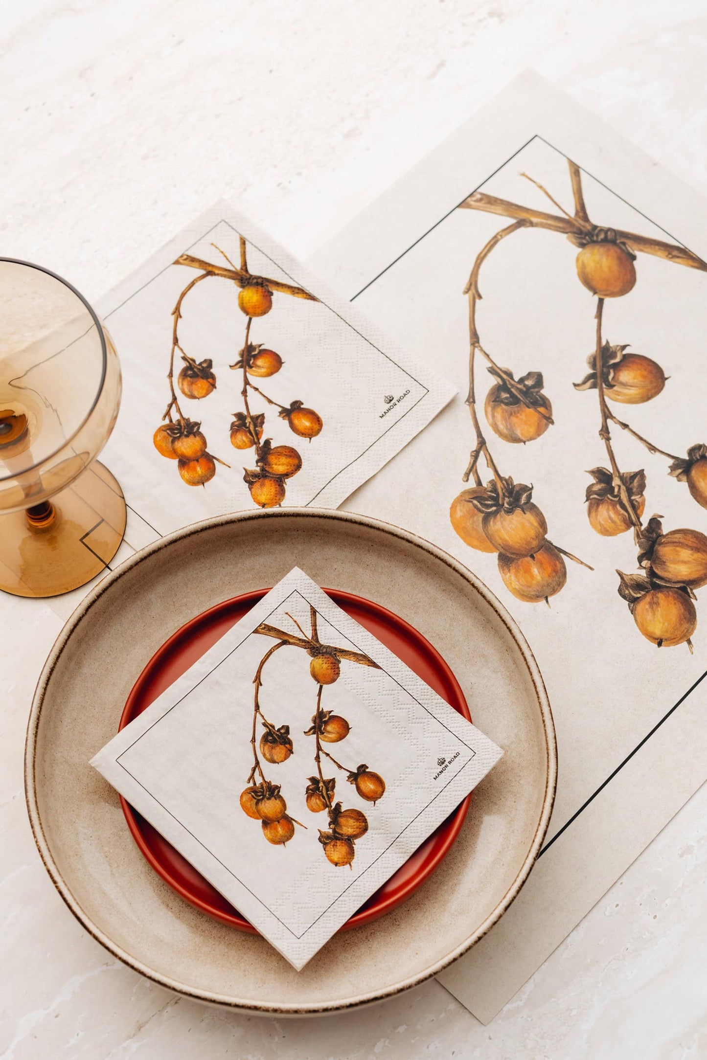 Persimmon Paper Placemat Pad- 30 Sheets- Manor Road