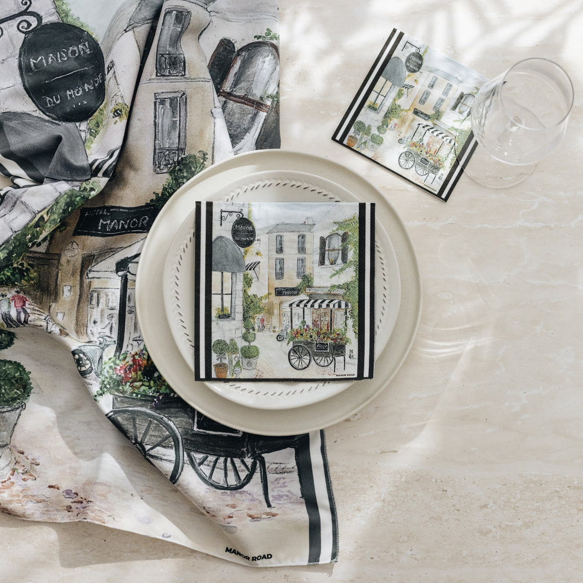 Fleur Market Luncheon Paper Napkin- 20pk- Manor Road