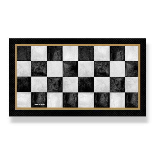 Small Bar Mat - Marble Check- Manor Road- (Back-Order)