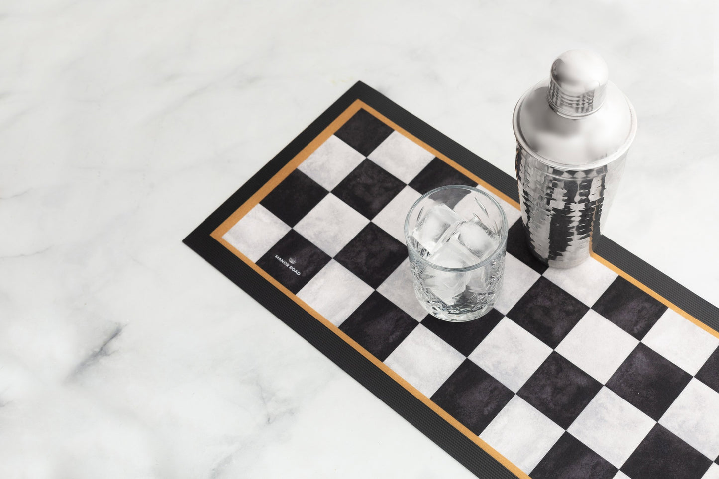 Small Bar Mat - Marble Check- Manor Road- (Back-Order)