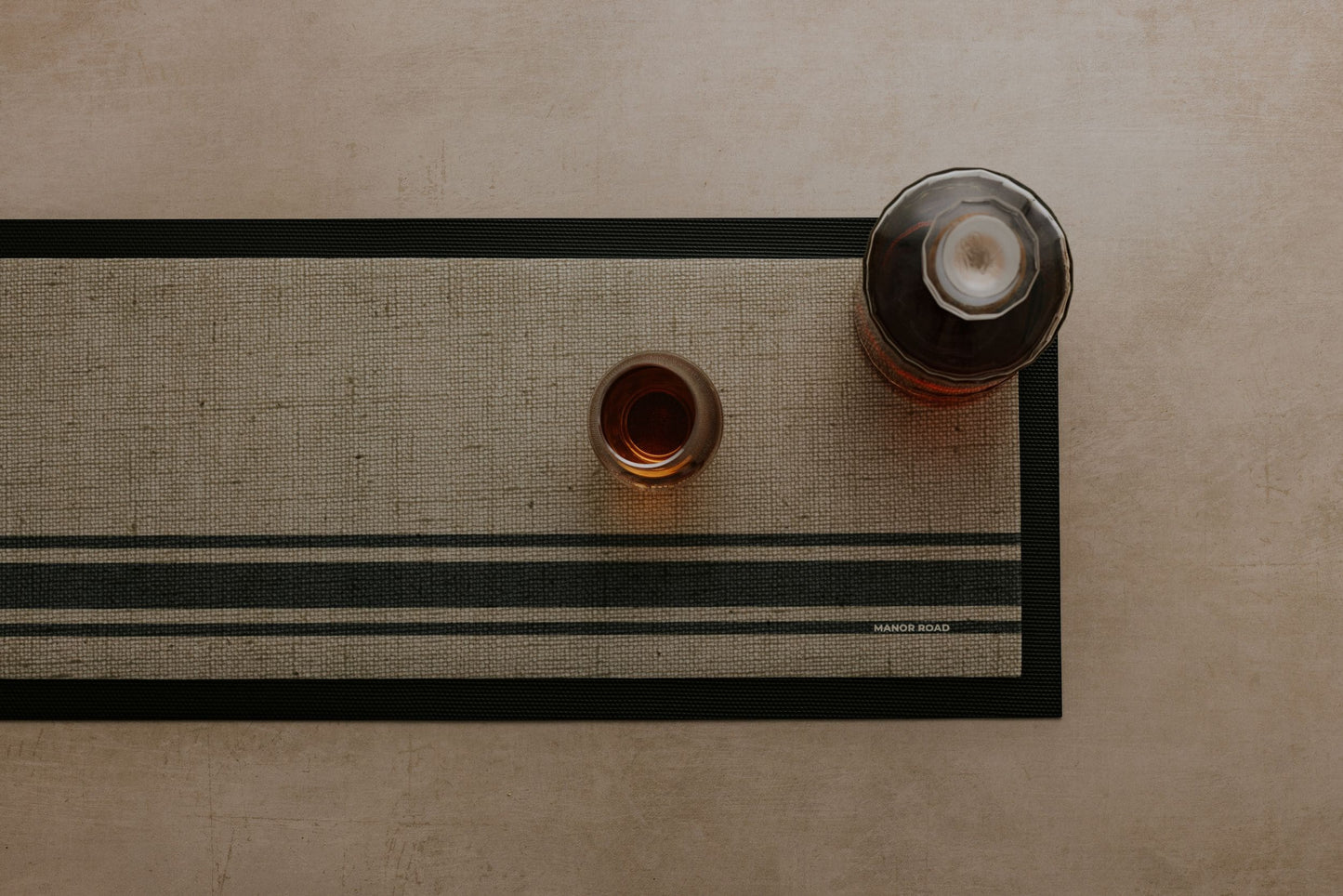 Large Bar Mat - Coffee Stripe- Manor Road- (Back-Order)