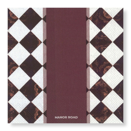 Marbled Bordeaux Luncheon Paper Napkin- 20pk- Manor Road