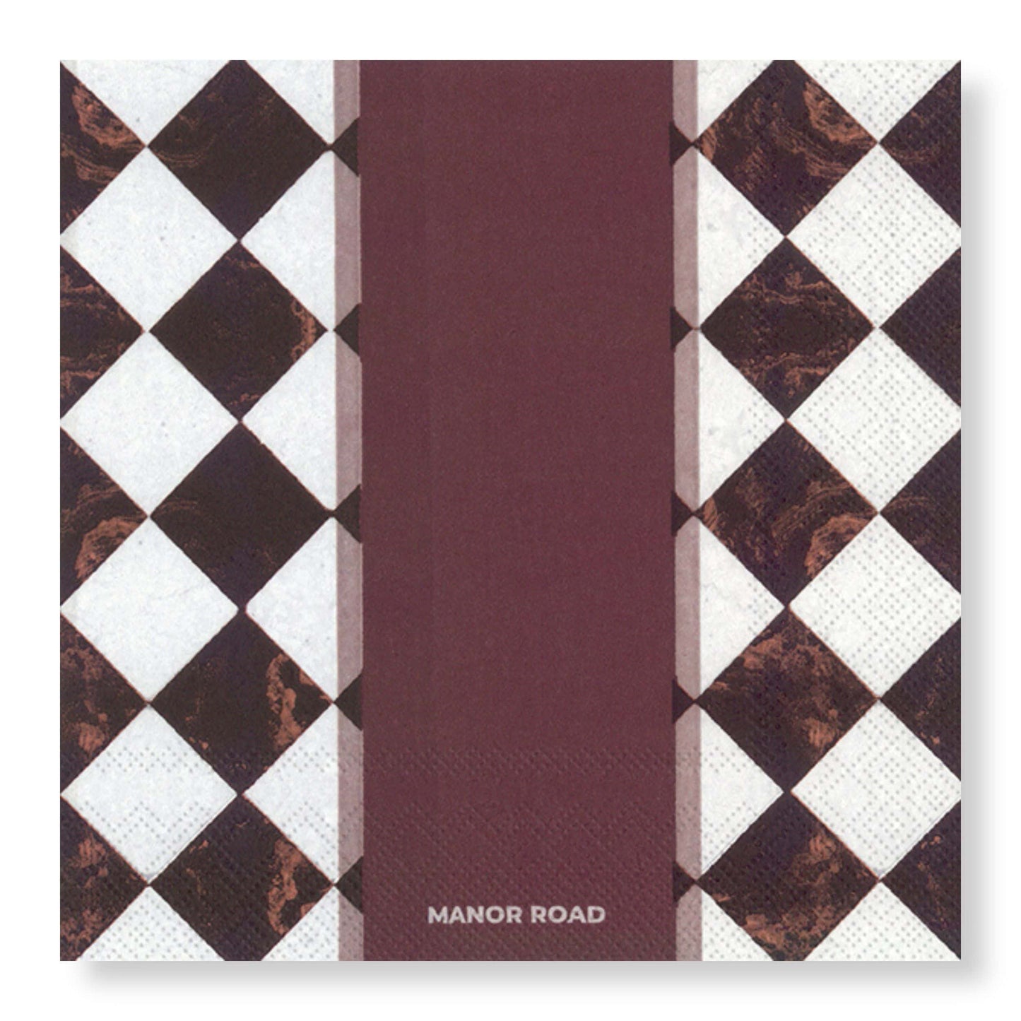 Marbled Bordeaux Cocktail Paper Napkin- Manor Road