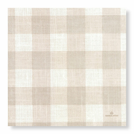 Linen Gingham Natural Dinner Paper Napkin- 20pk- Manor Road