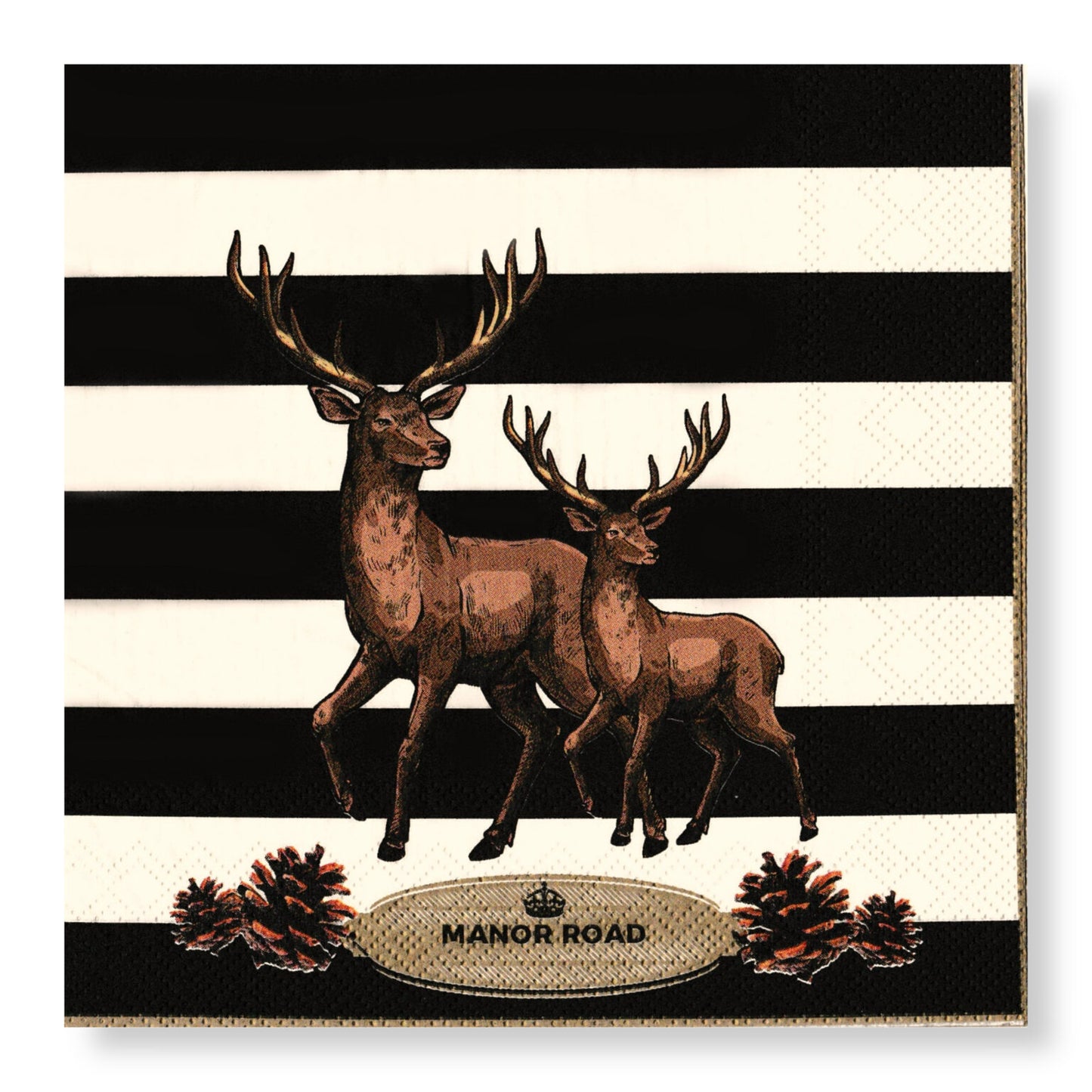 Striped Deer Luncheon Paper Napkin- 20pk- Manor Road