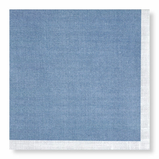 Linen Blue Dinner Paper Napkins- 20pk- Manor Road