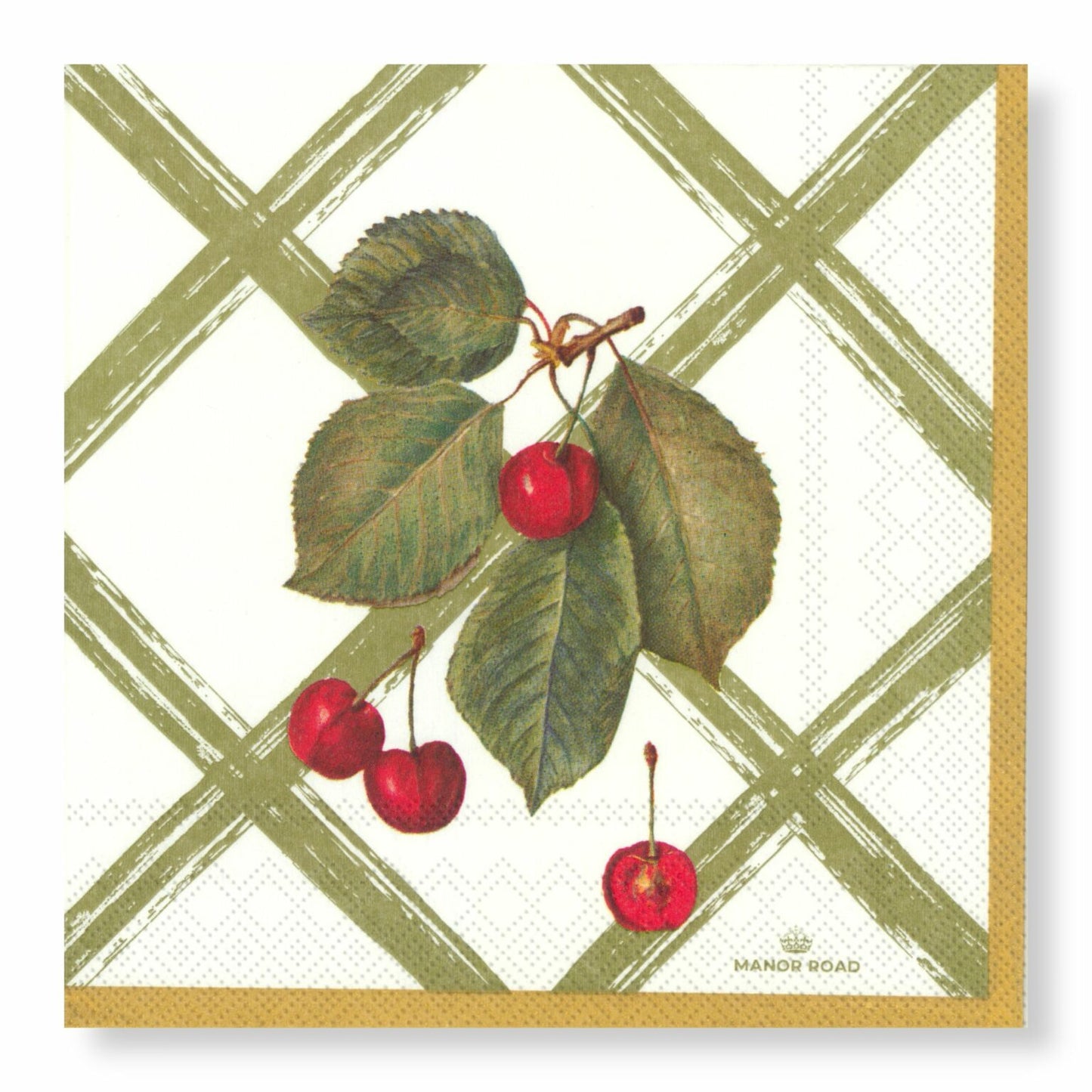Cherry Canvas Dinner Paper Napkins- 20pk- Manor Road