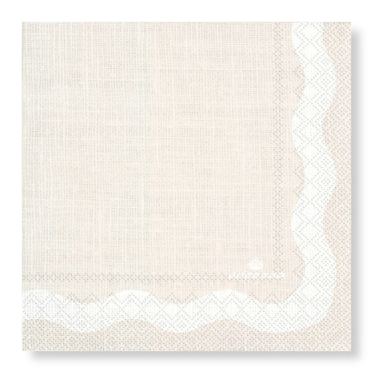 Linen Wave Beige Luncheon Paper Napkin- 20pk- Manor Road