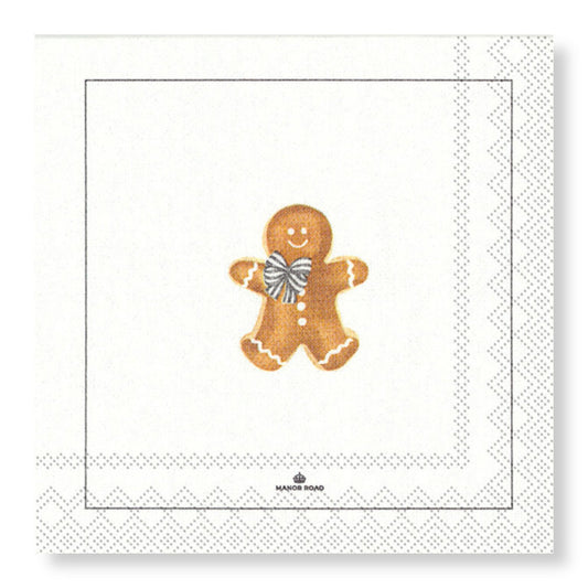 Gingerbread Man Cocktail Paper Napkin- 20pk- Manor Road