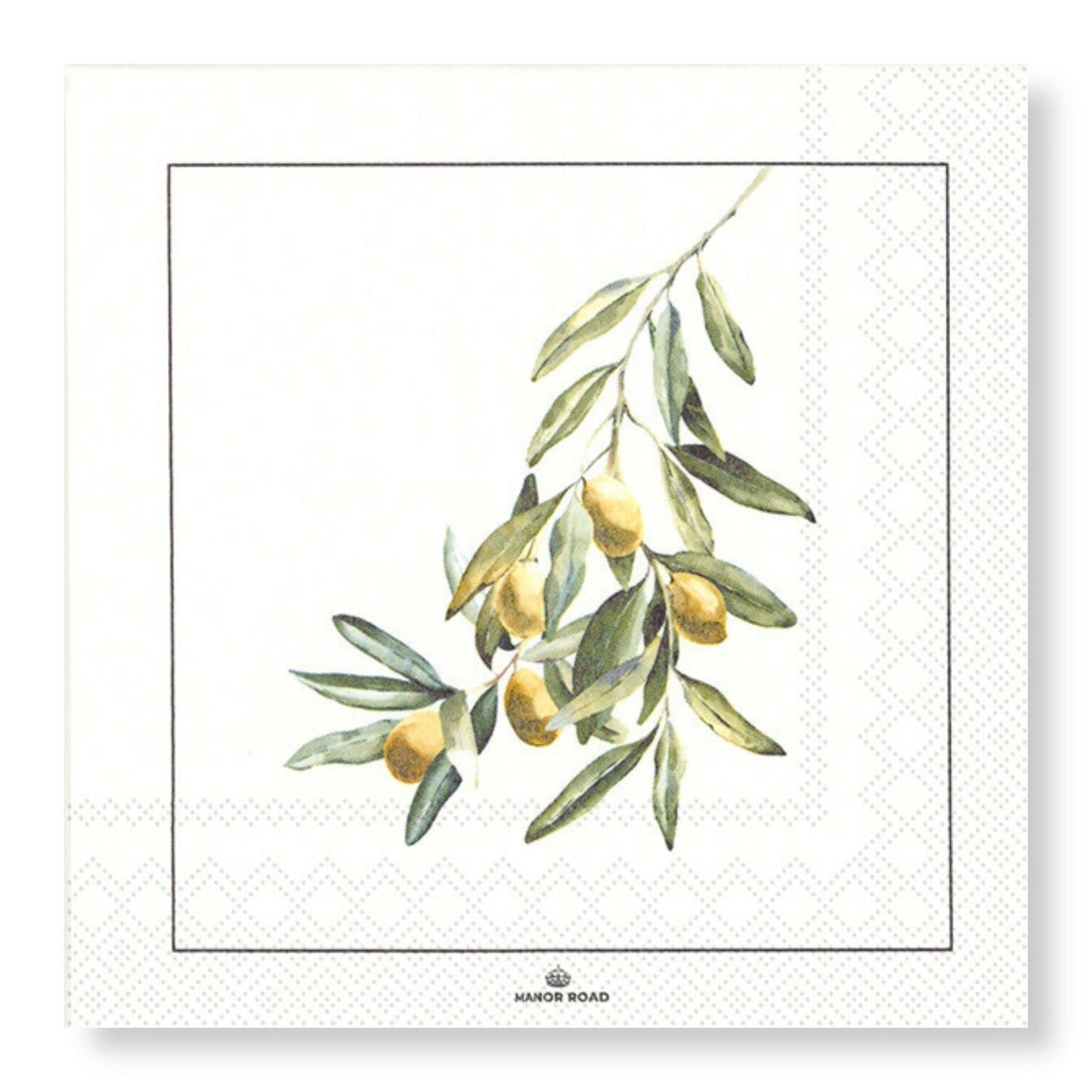 Wild Olives Luncheon Paper Napkin- 20pk- Manor Road