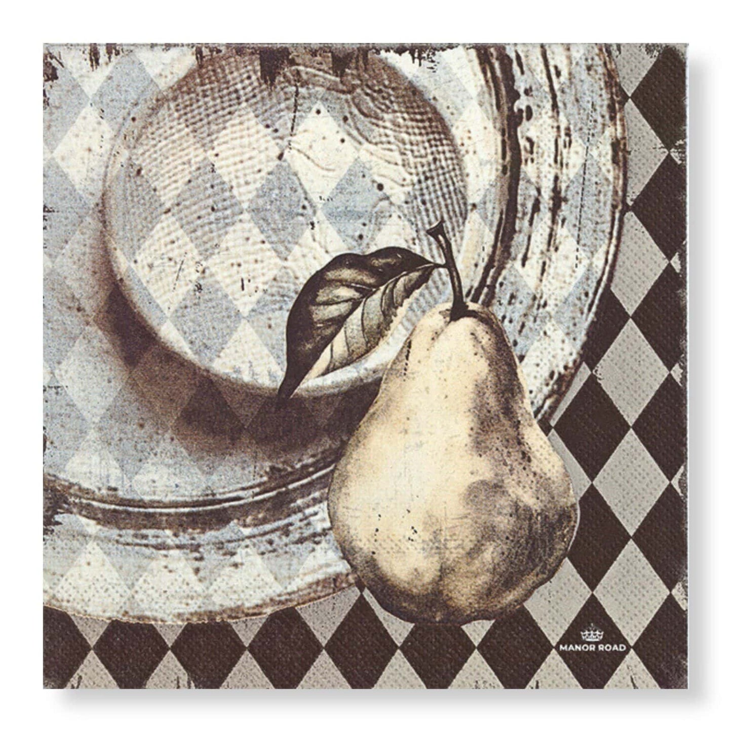 Pear & Plate Luncheon Paper Napkin- 20pk- Manor Road