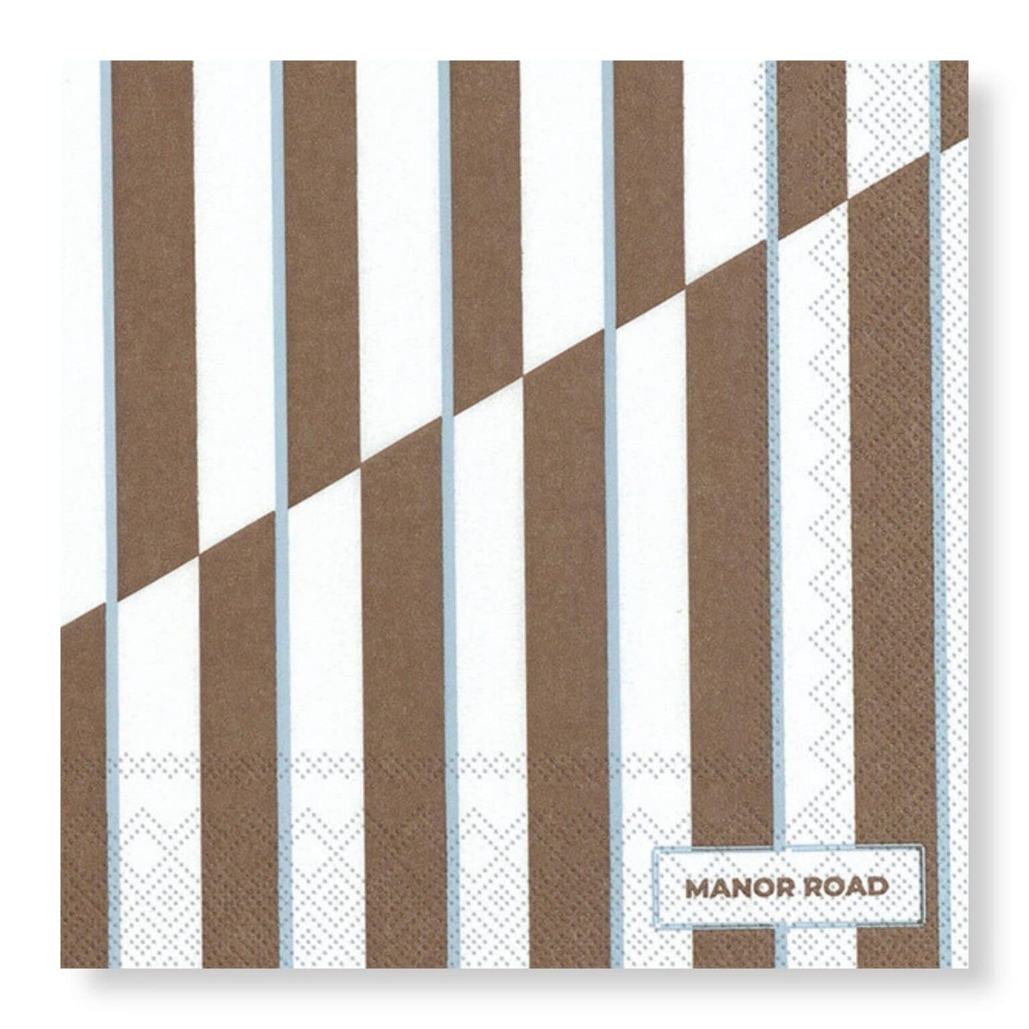 Toffee Stripe Cocktail Paper Napkins- 20pk- Manor Road