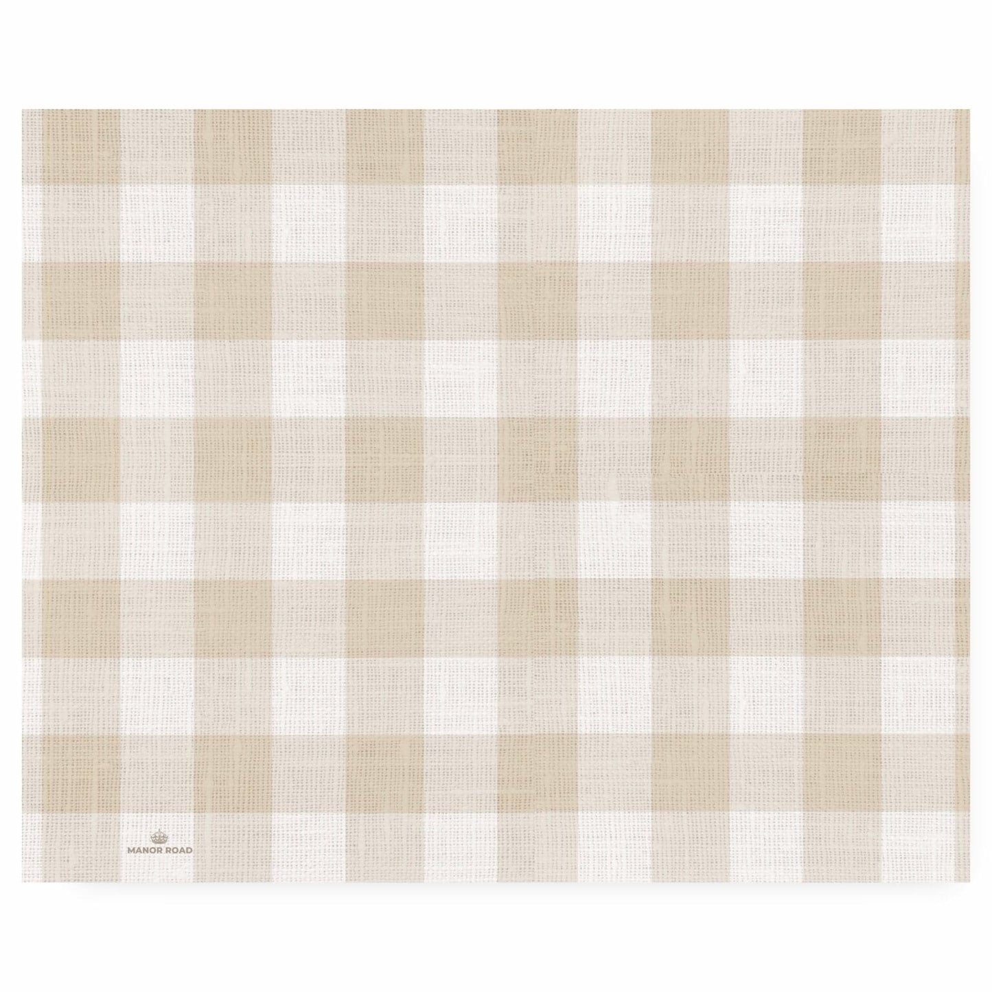 Gingham Natural Paper Placemat Pad- 30 Sheets- Manor Road