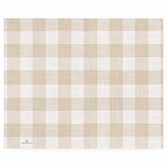 Gingham Natural Paper Placemat Pad- 30 Sheets- Manor Road