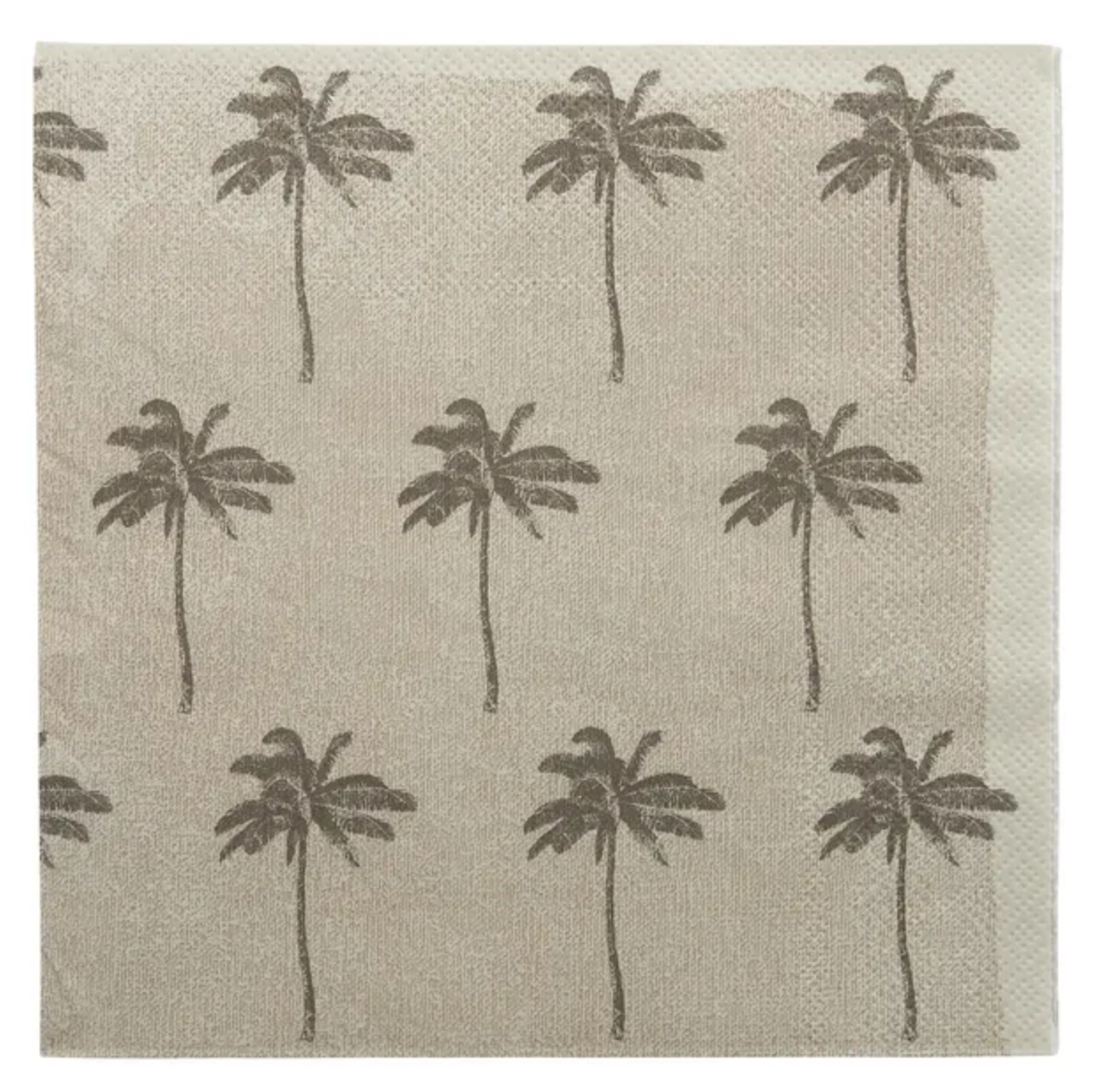 Siesta Palm Natural/ Grey Luncheon Paper Napkin- 20pk- Assemble