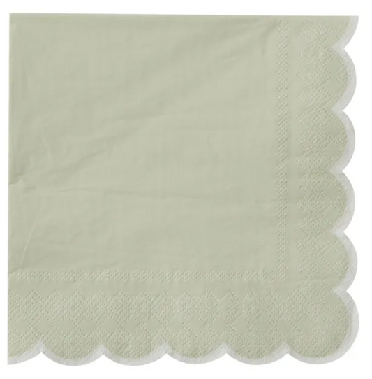 Halcyon Scallop Mint Luncheon Paper Napkin- 20pk- Assemble