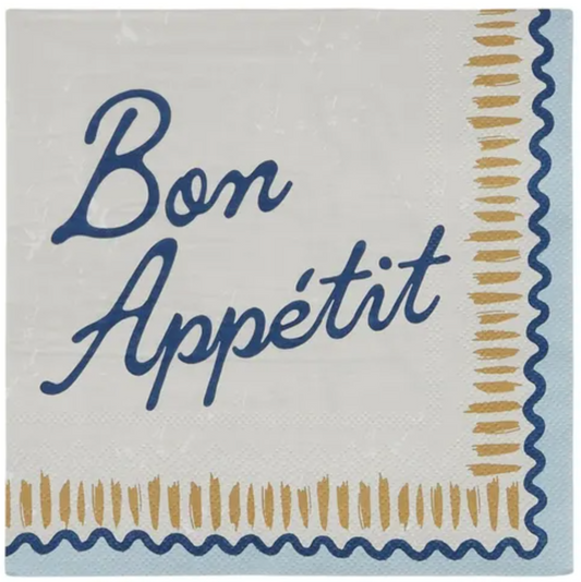 Appetit Blues Luncheon Paper Napkins- 20pk- Assemble