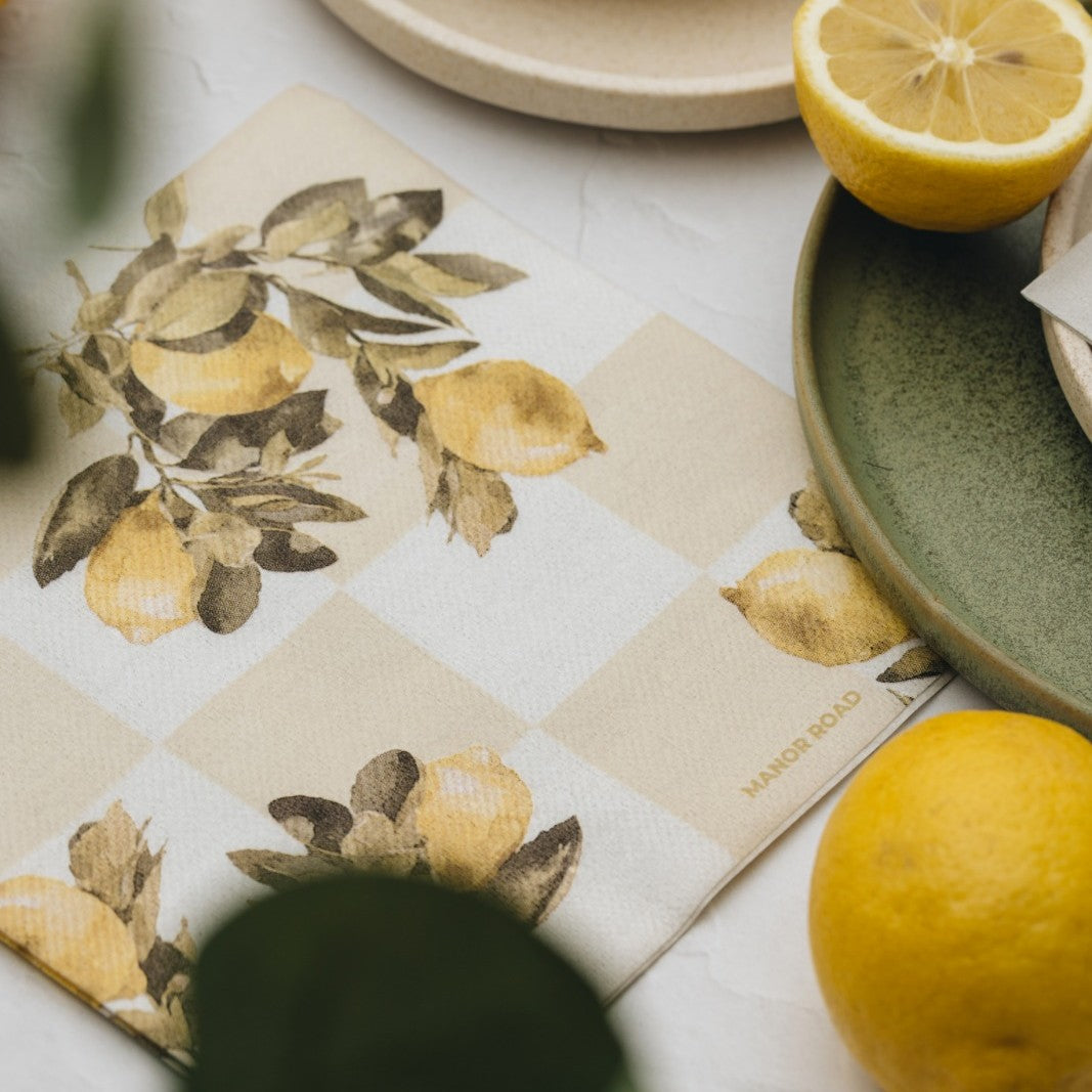 Citrons Cocktail Paper Napkin- 20pk- Manor Road