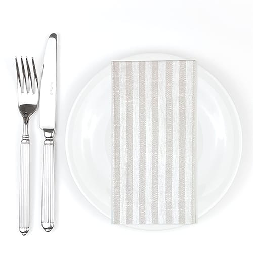 Kim Sand Stripe Extra Soft Rectangle Paper Napkins 25pk- Bionap