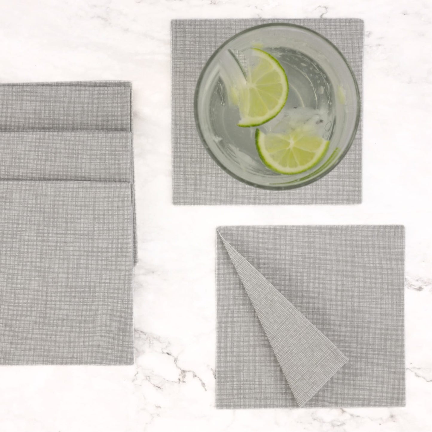 Sophia Grey Extra Soft Cocktail Size Paper Napkins- 50pk- Bionap