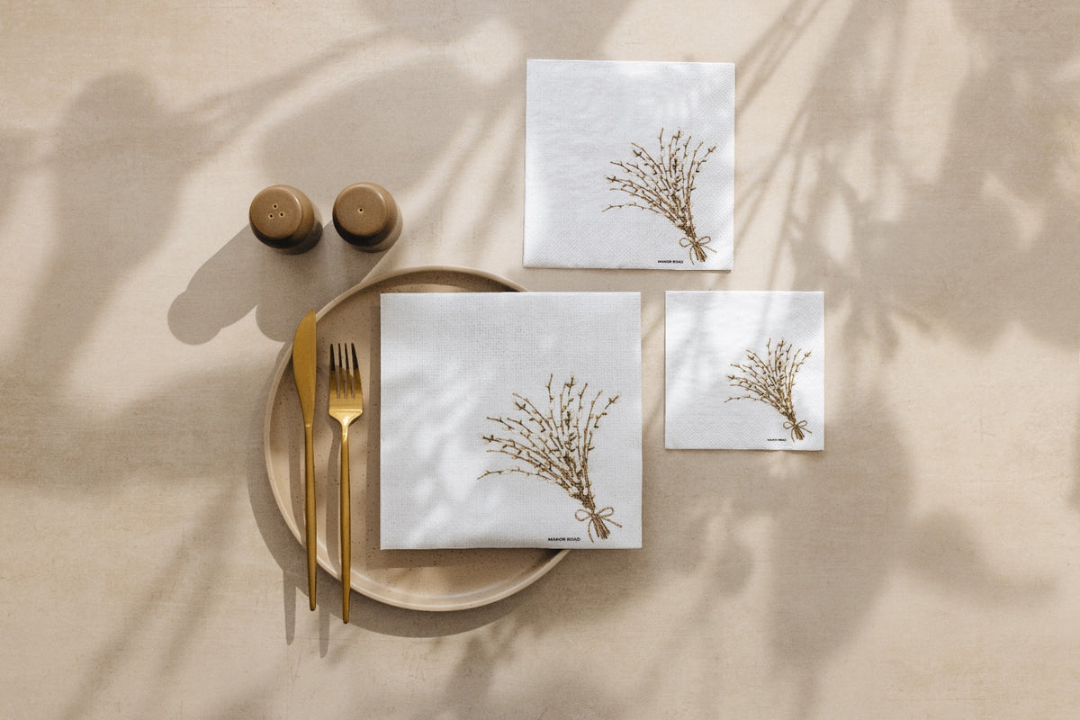 Willow Dinner Paper Napkins- 20pk- Manor Road