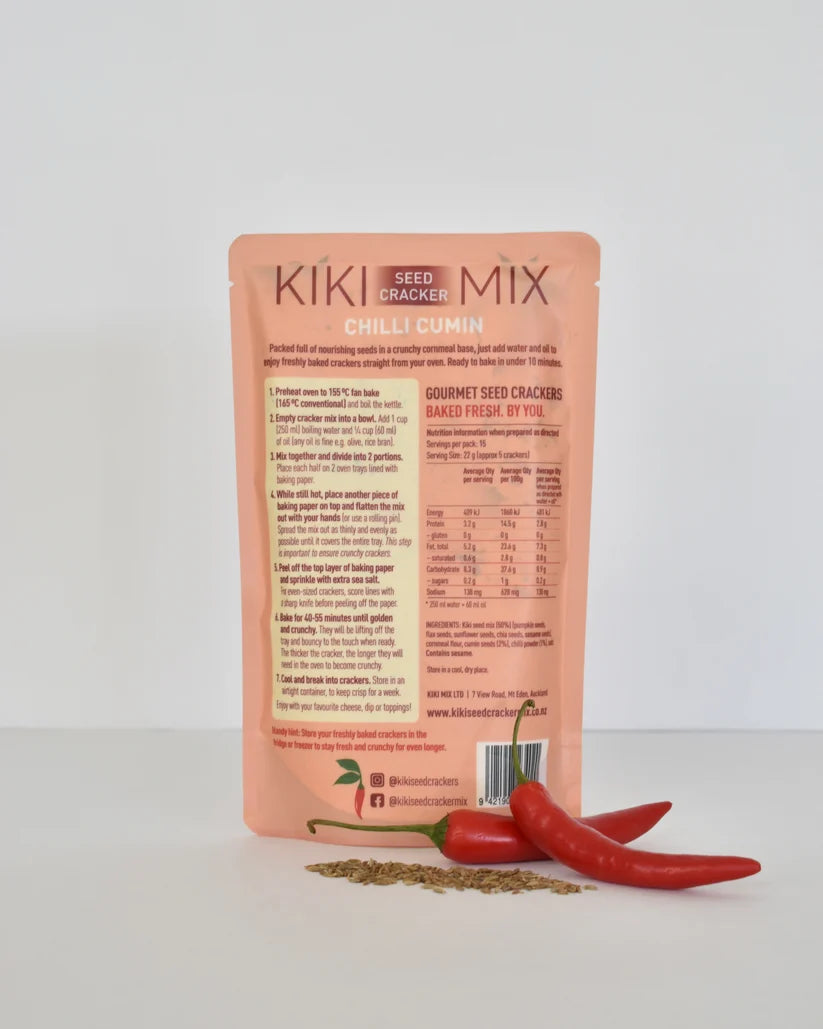 KIKI seed cracker baking mix - Chilli Cumin 300g (Back-Order)