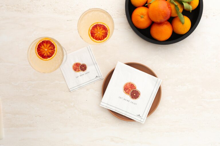 Blood Orange Cocktail Paper Napkin- 20pk- Manor Road