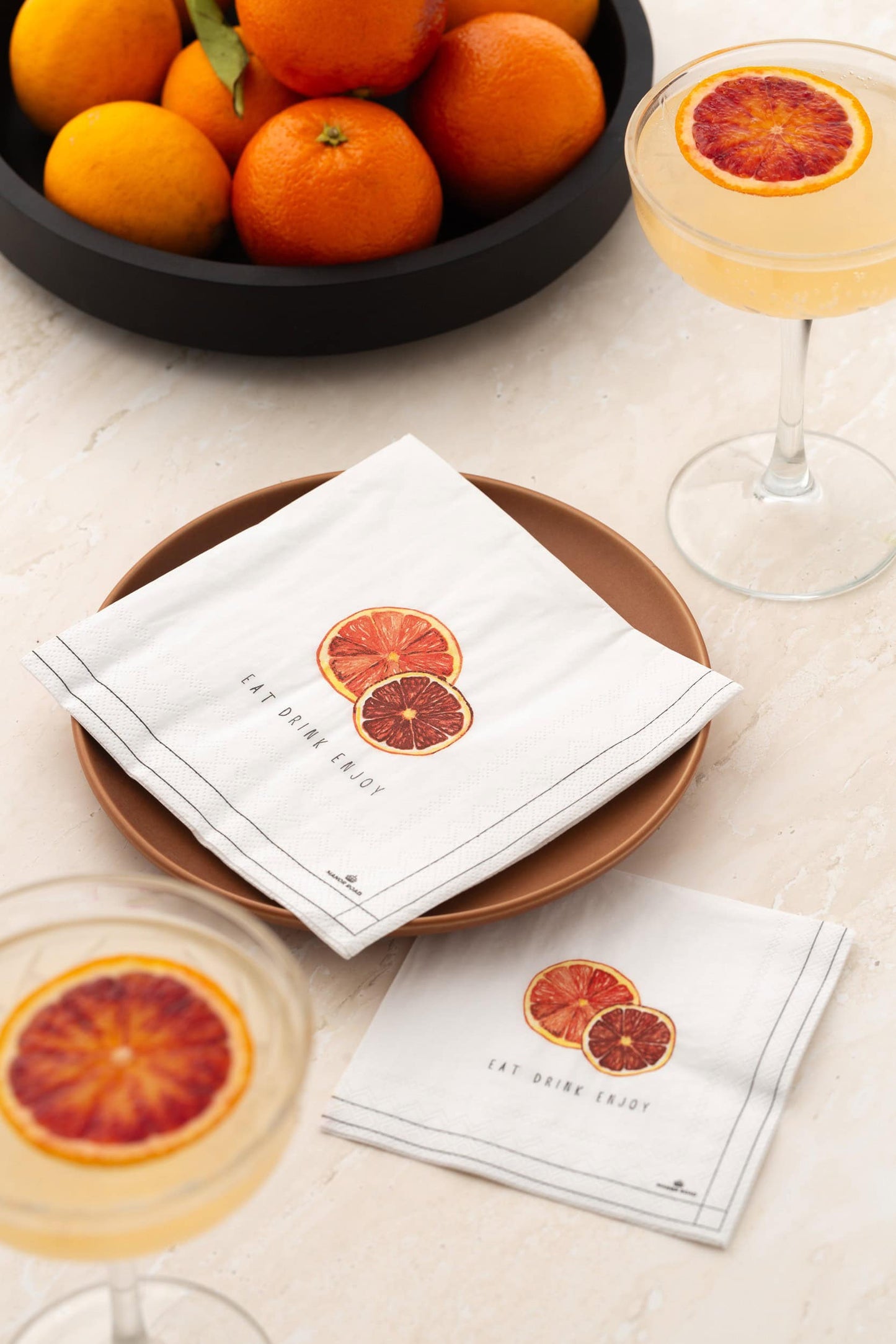 Blood Orange Luncheon Paper Napkin- 20pk- Manor Road