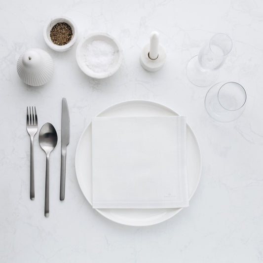 Linen Luxe White Dinner Paper Napkin- 20pk- Manor Road