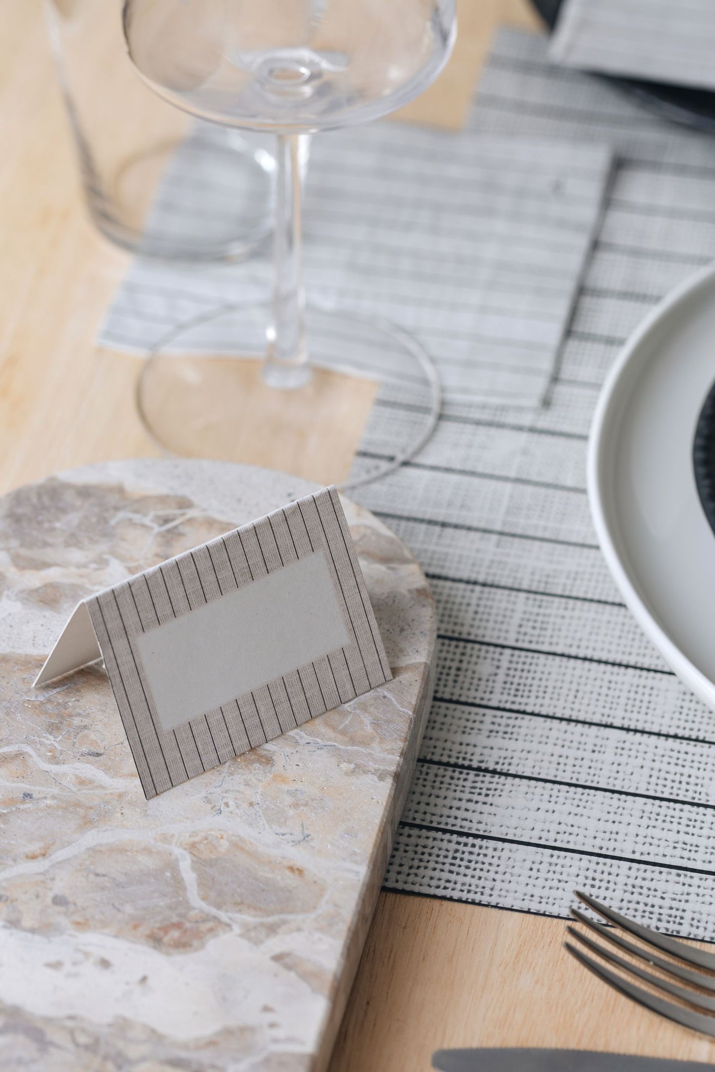Pinstripe Place Cards- 45pk- Manor Road