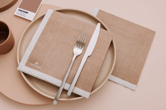 Linen Mocha Mousse Dinner Paper Napkins- 20pk- Manor Road
