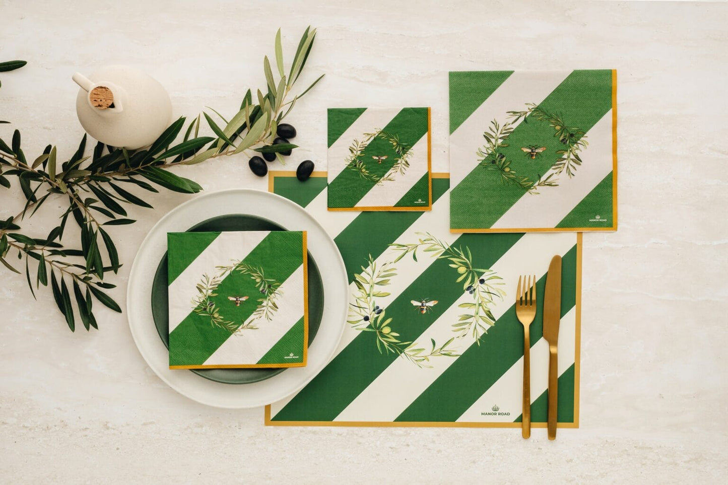 Olive & Bee Paper Placemat Pad- 30 Sheets- Manor Road