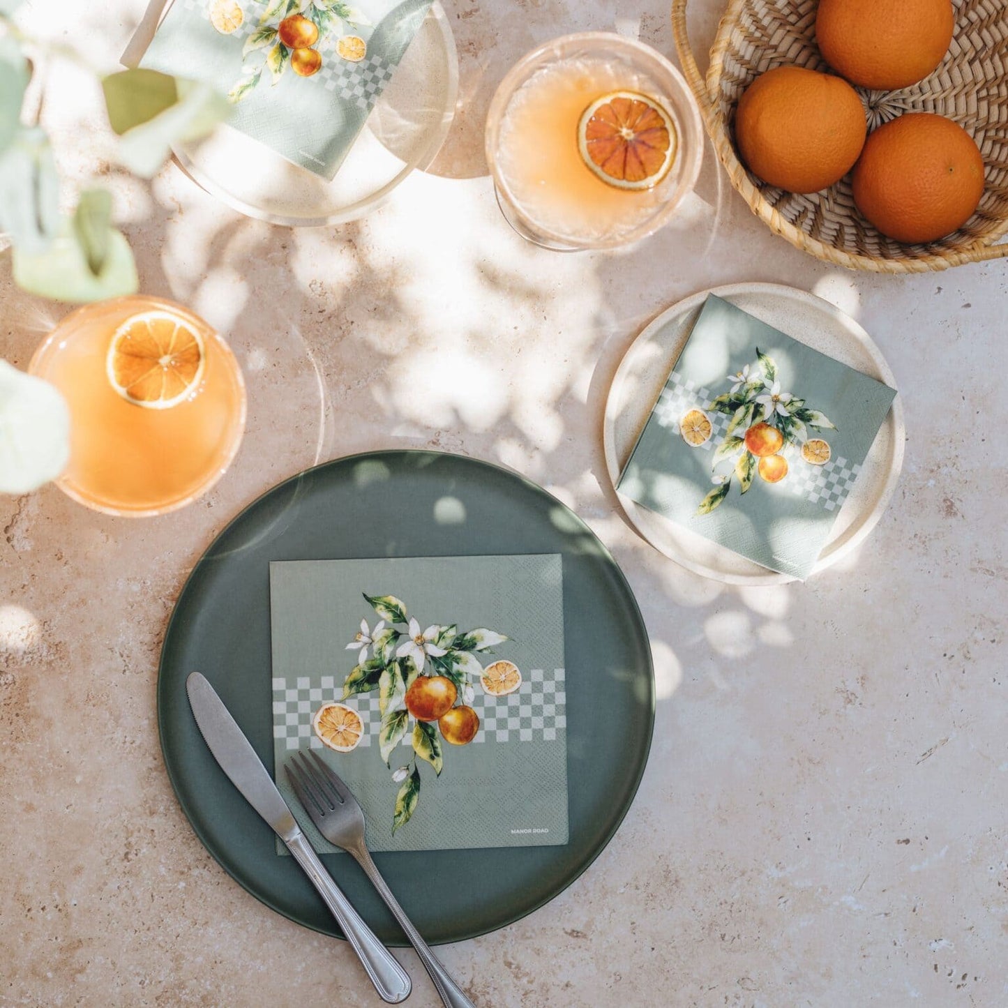 Orange Blossom Cocktail Paper Napkins- 20pk- Manor Road