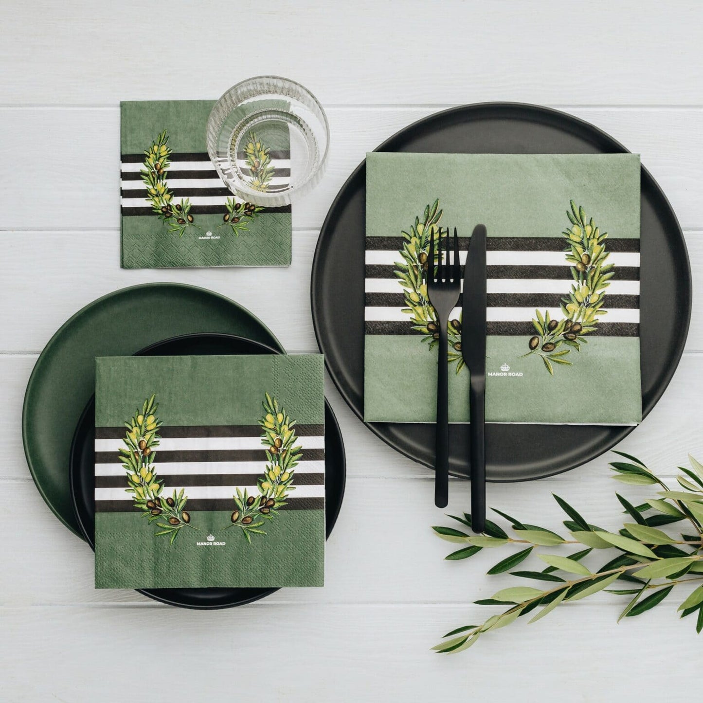 The Olive Dinner Paper Napkins- 20pk- Manor Road