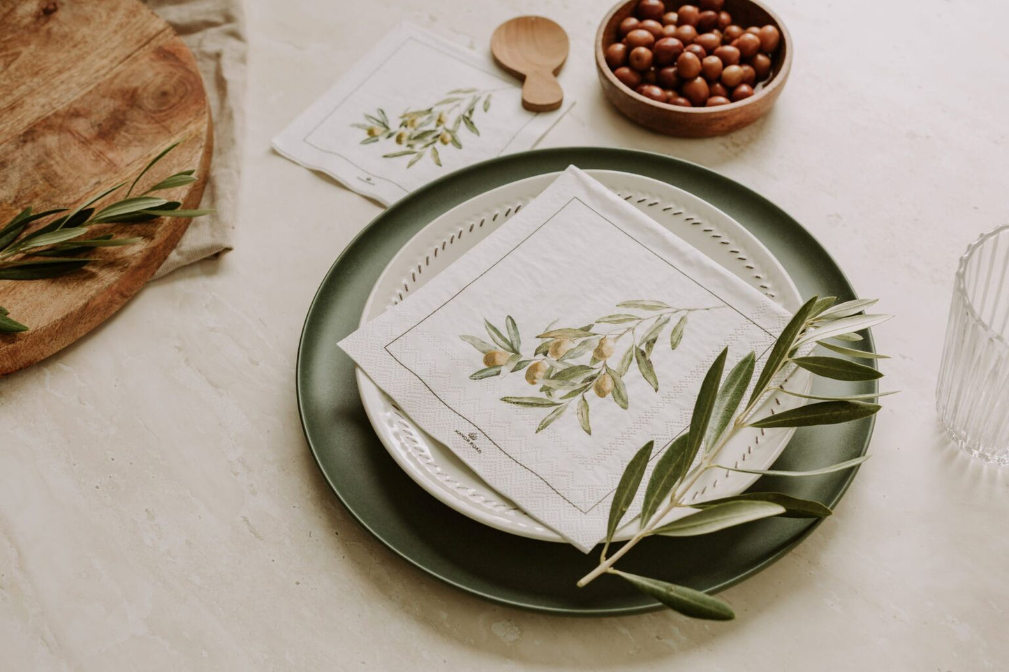 Wild Olives Luncheon Paper Napkin- 20pk- Manor Road